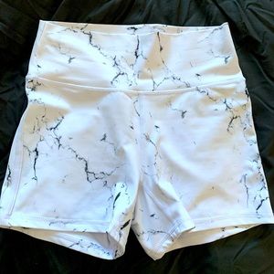 Buff Bunny White Marble Shorts